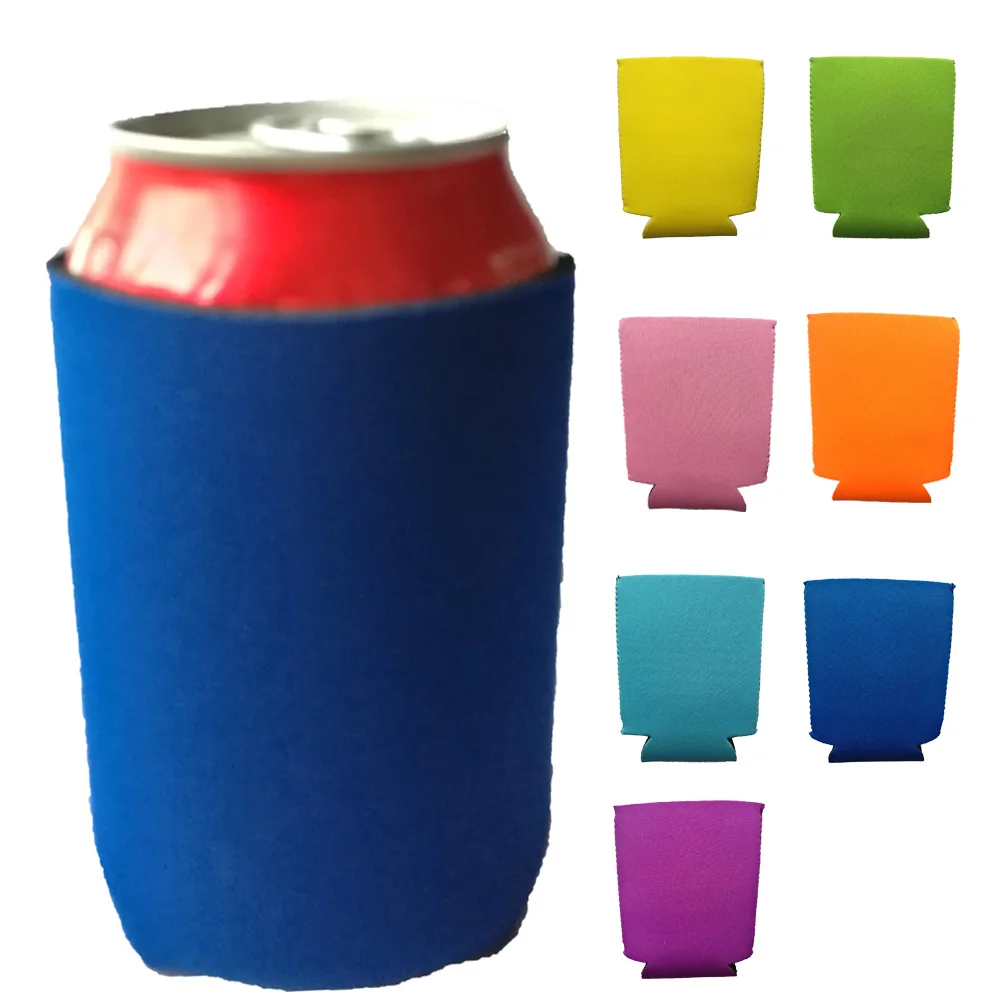 kwmobile Set of 2 Neoprene Can Coolers Compatible with 330ml Can Red/Dark Blue Keep Beer Soda Soft Drinks Cool 